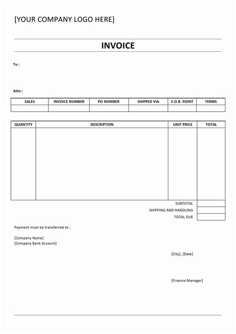 Open Office Invoice Template