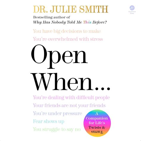 Book cover: Open When... by Julie Smith