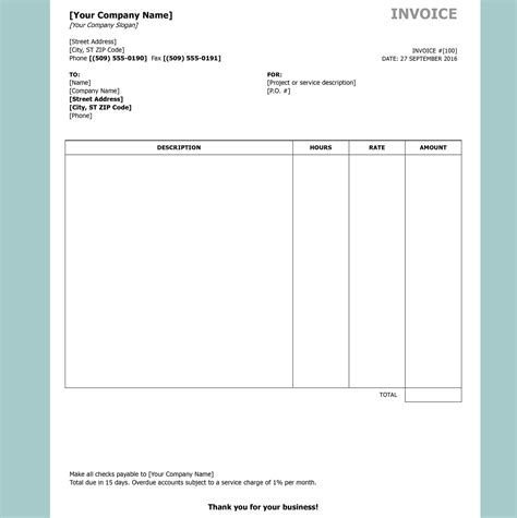 Openoffice Invoice Template