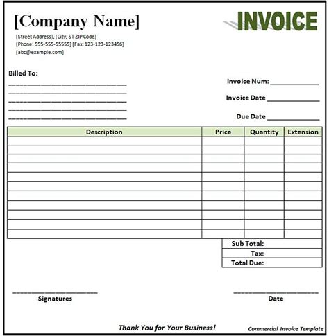 Openoffice Templates Invoice