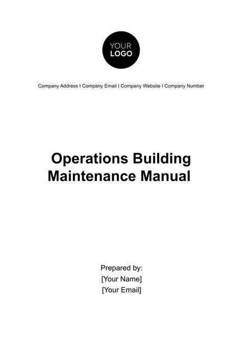 Operation And Maintenance Manual For Buildings