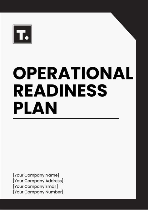 Operational Readiness Plan Template