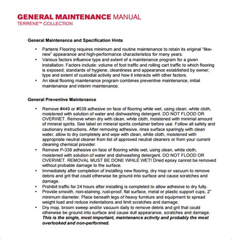 Operations And Maintenance Manual Example