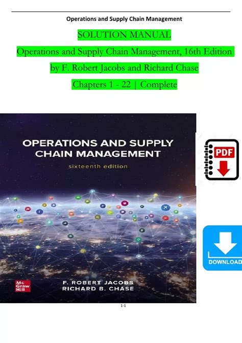 Operations And Supply Chain Management Solution Manual