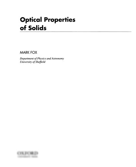 Optical Properties Of Solids Mark Solution Manual