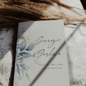 Order Of Service Booklets Dusty Blue Template