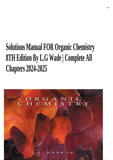 Organic Chemistry Eigth Edition Solution Manual