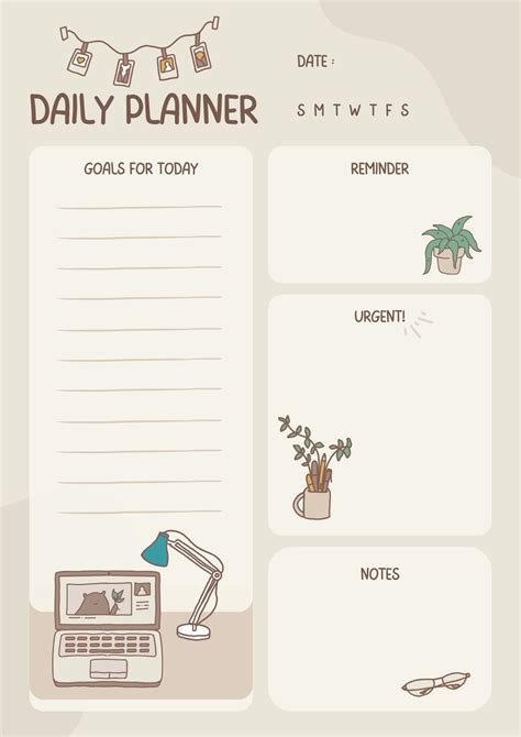 Organizer Cute Planner Template