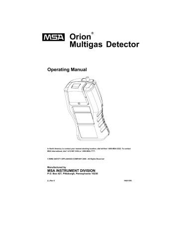 Orion Multigas Detector Operation Manual