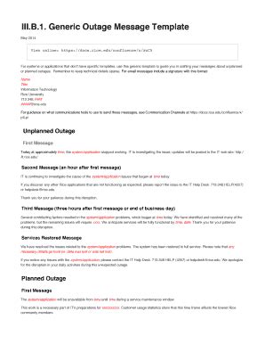 Outage Email Template