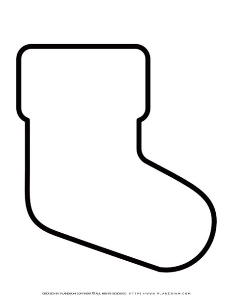 Outline Christmas Stocking Template
