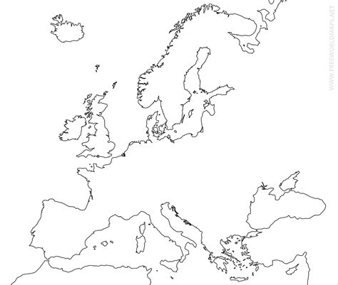Outline Map Of Europe Printable