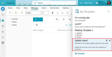 Outlook Saved Templates