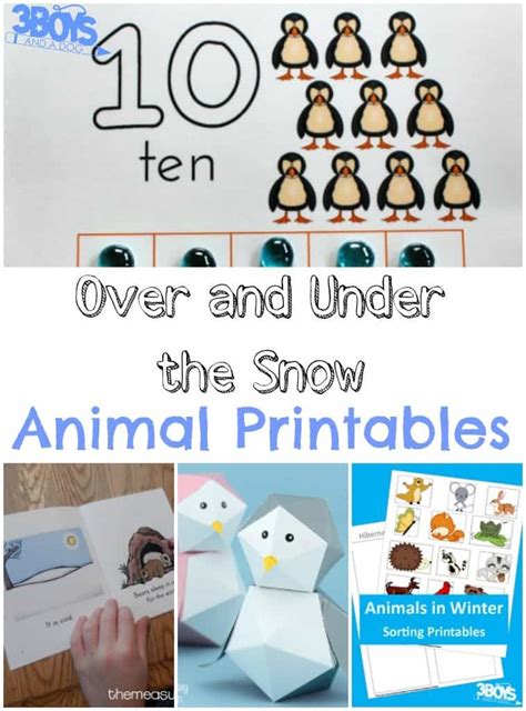Over And Under The Snow Free Printables