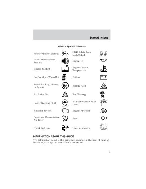 Owner Guide Manual Mazda Tribute 2002 Manual