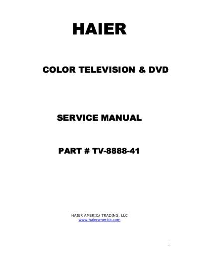 Owner Manual Haier Tdc2014s Tdcf2014s Tv Dvd Combo