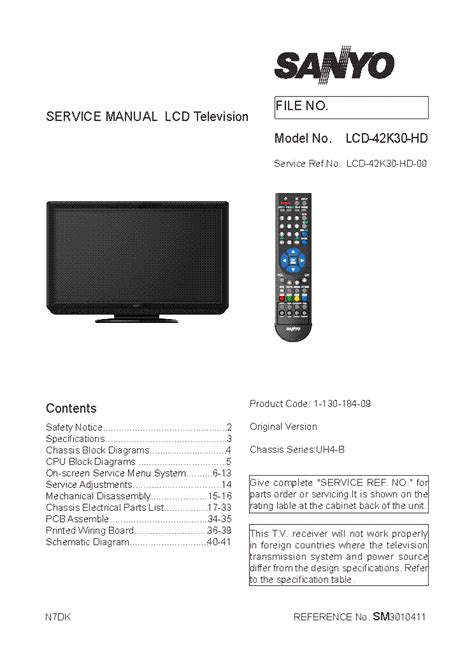 Owner Manual Sanyo C28wn1b Color Tv