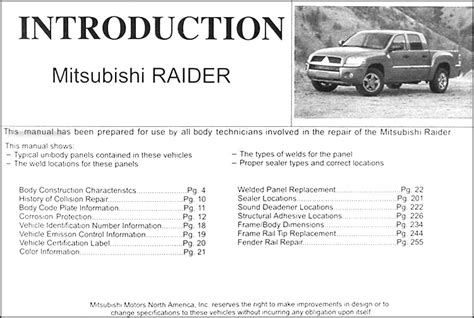 Owners Manual 2006 Mitsubishi Raider