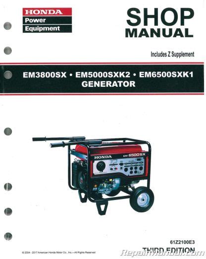 Owners Manual For Em6500 Honda Generator