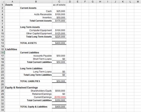 P&l Statement Template Excel