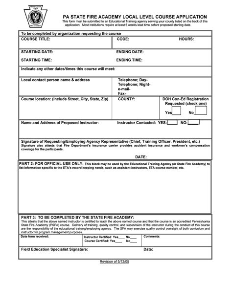 Pa State Fire Academy Local Level Course Catalog