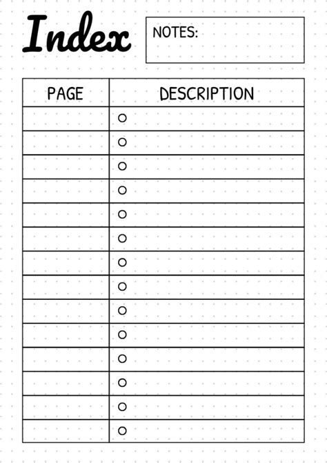 Page Index Template