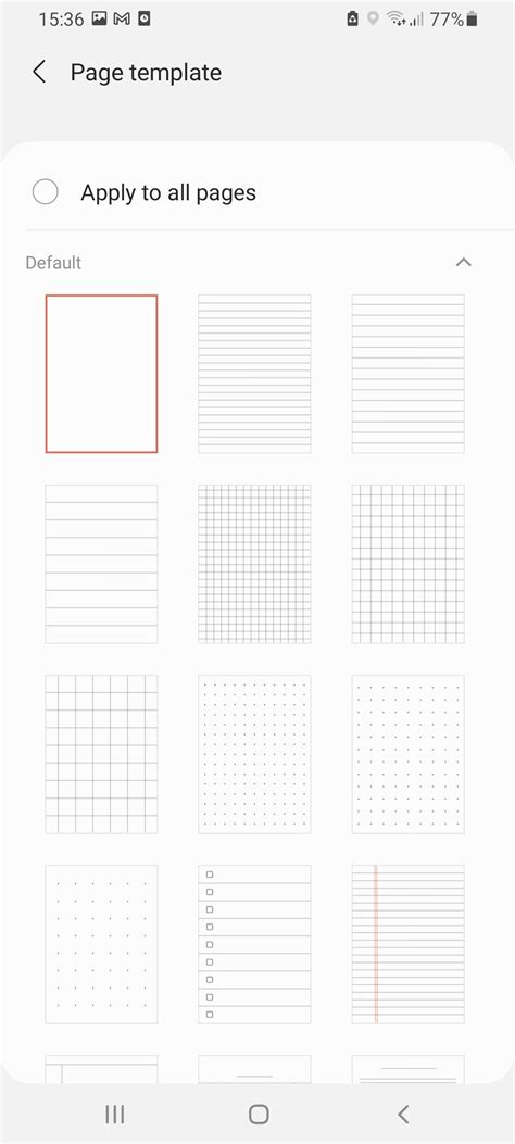 Page Template For Samsung Notes