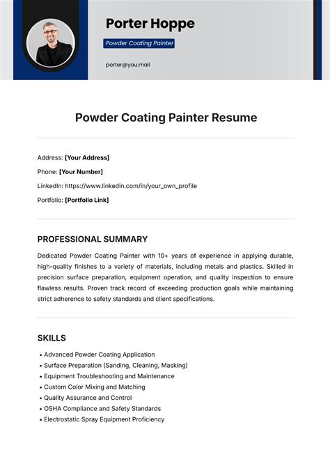 Painter Resume Template