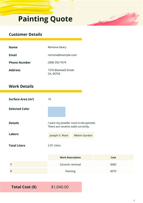 Painters Quote Template