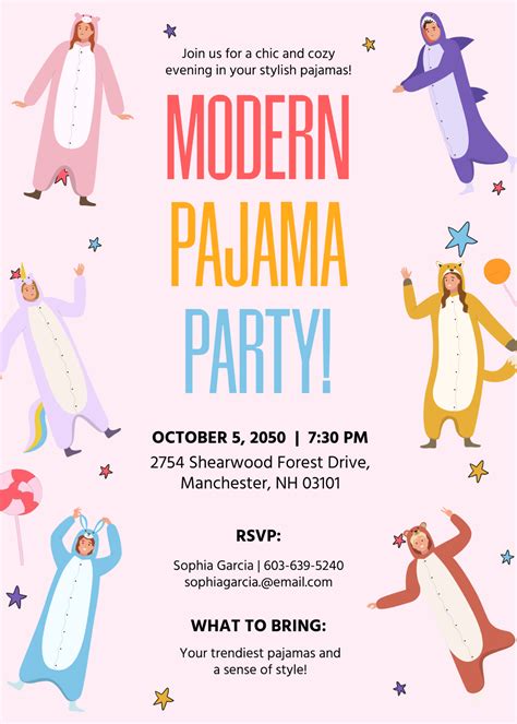 Pajama Party Invitation Template