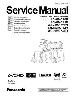 Panasonic Ag Hmc70 Hmc71 Hmc72 Hmc73 Hmc74 Service Manual And Repair Guide