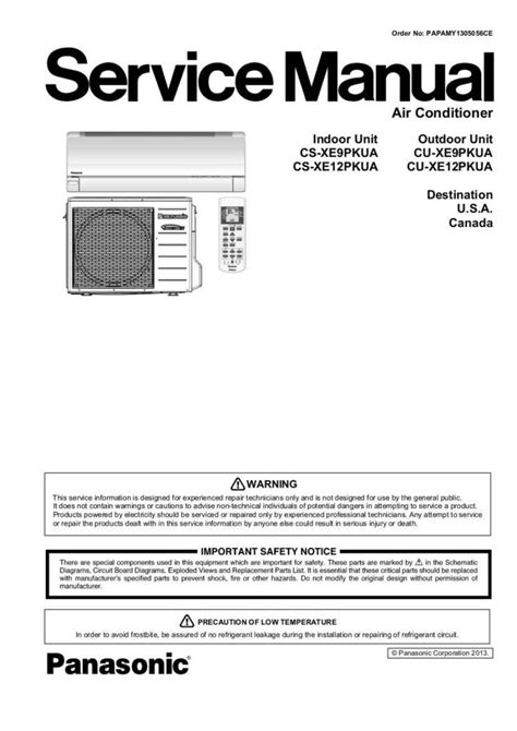 Panasonic Cs A24gkh Cu A24gkh Air Conditioner Service Manual