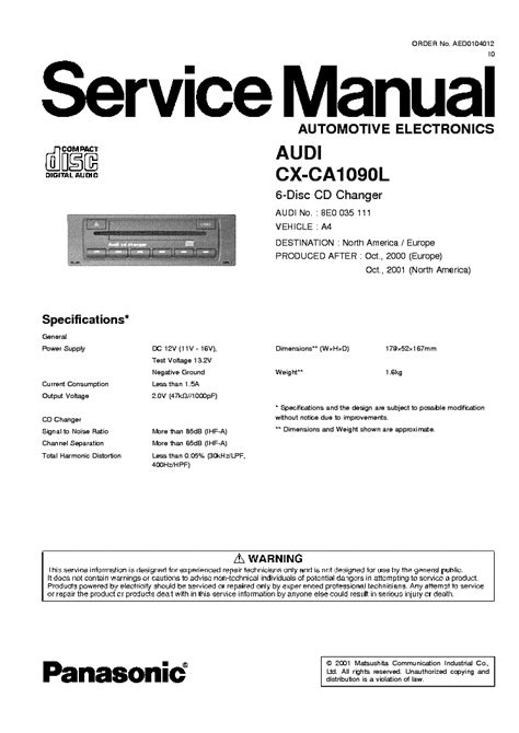 Panasonic Cx Ca1090l Service Manual Download