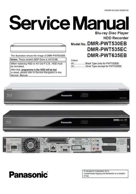 Panasonic Dmr Pwt530 Pwt530eb Service Manual And Repair Guide