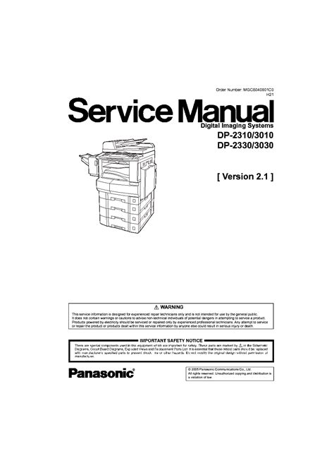 Panasonic Dp 2310 Dp 3010 Dp 2330 Dp 3030 Service Manual