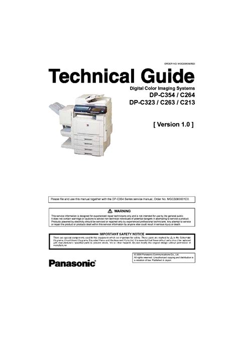 Panasonic Dp C354 C264 Service Manual Repair Guide