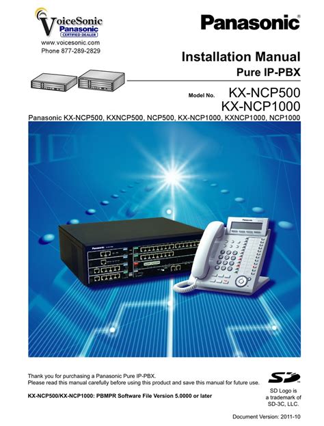Panasonic Kx Ncp500 Installation Manual