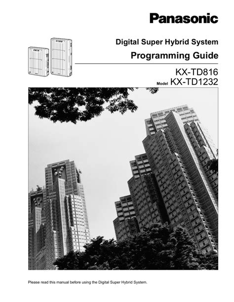 Panasonic Kx Td1232 Programming Manual