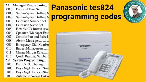 Panasonic Kx Tes824 Programming Manual