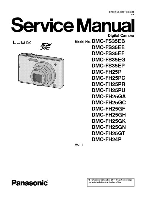 Panasonic Lumix Dmc Fh24 Fh25 Fs35 Service Manual Repair Guide