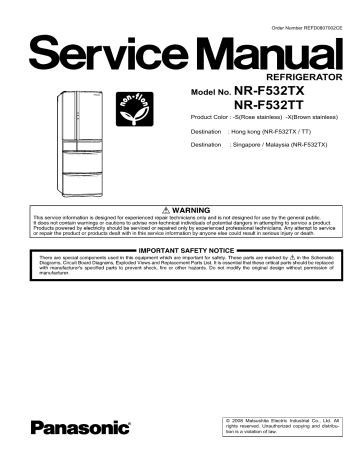 Panasonic Nr F532tx Service Manual And Repair Guide