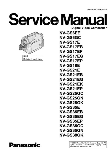 Panasonic Nv Gs35 Nv Gs21e Service Manual Download