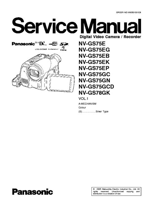 Panasonic Nv Gs75 Gs78 Service Manual Repair Guide