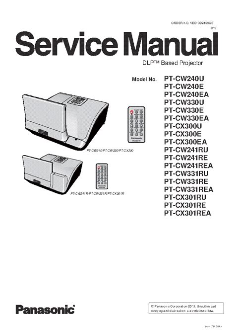 Panasonic Pt Cw240 Cw241 Service Manual And Repair Guide