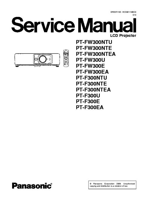 Panasonic Pt Fw300 Fw300nt F300 F300nt Service Manual