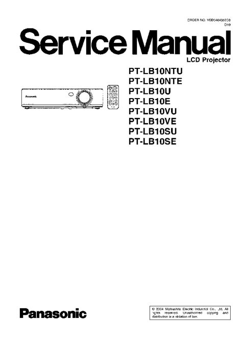 Panasonic Pt Lb10 Service Manual Repair Guide