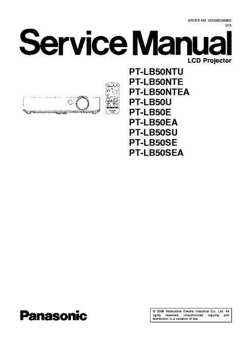 Panasonic Pt Lb50 Series Service Manual Repair Guide