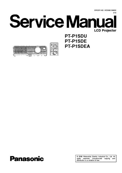 Panasonic Pt P1sd P1sdu P1sde Service Manual Repair Guide