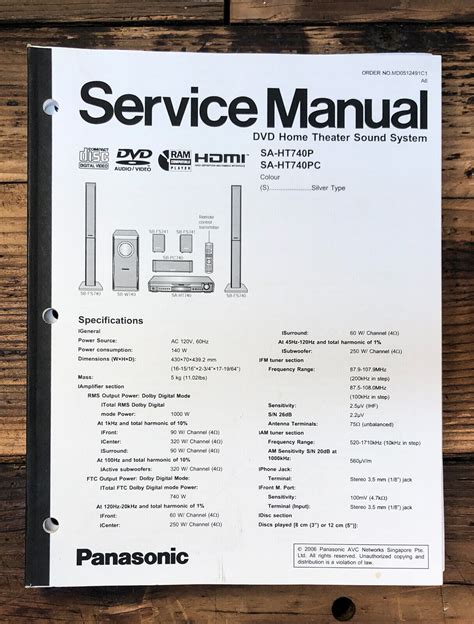 Panasonic Sa Ht740p Sa Ht740pc Service Manual