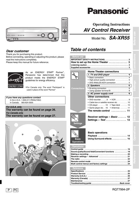 Panasonic Sa Xr55 Service Manual Repair Guide